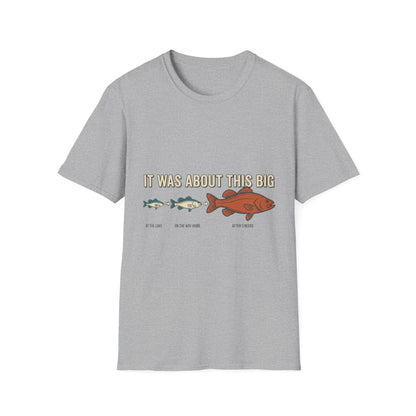 It was about this big fishing humor t shirt