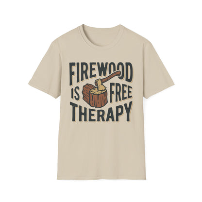Firewood Is Free Therapy T-Shirt | Cabin Quote Tee