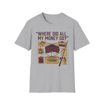 Where's My Money T-Shirt | Fishing Quote Tee, Angler Humor