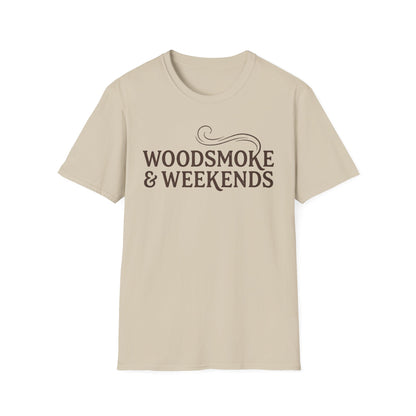 Woodsmoke & Weekends T-Shirt | Cabin Quote Tee