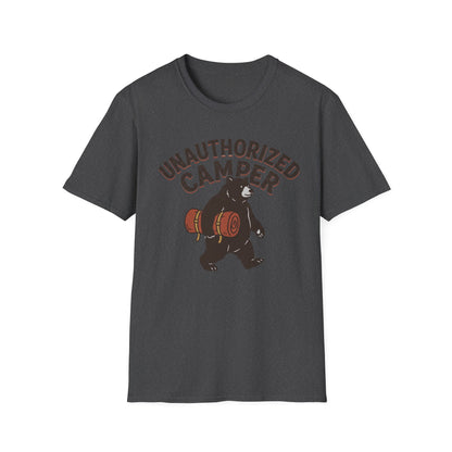 Unauthorized Camper T-Shirt | Camping Quote Tee