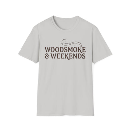Woodsmoke & Weekends T-Shirt | Cabin Quote Tee