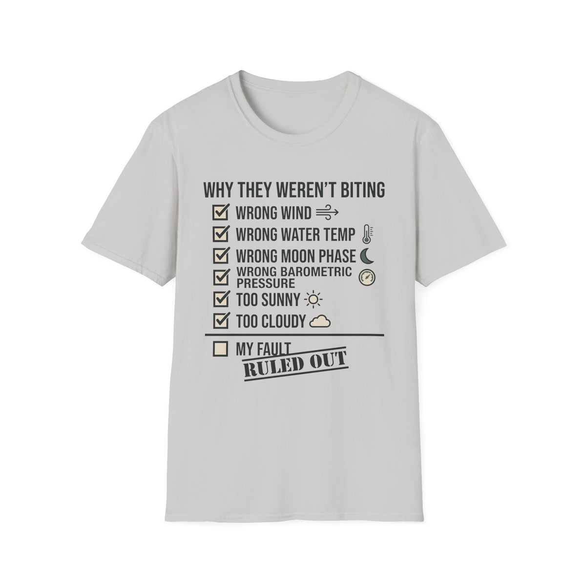 Not My Fault T-Shirt | Fishing Quote Tee, Angler Humor