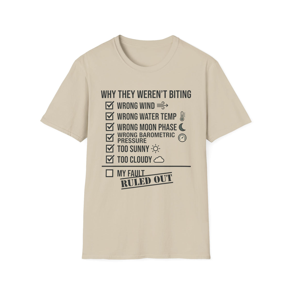 Not My Fault T-Shirt | Fishing Quote Tee, Angler Humor