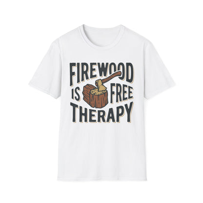 Firewood Is Free Therapy T-Shirt | Cabin Quote Tee
