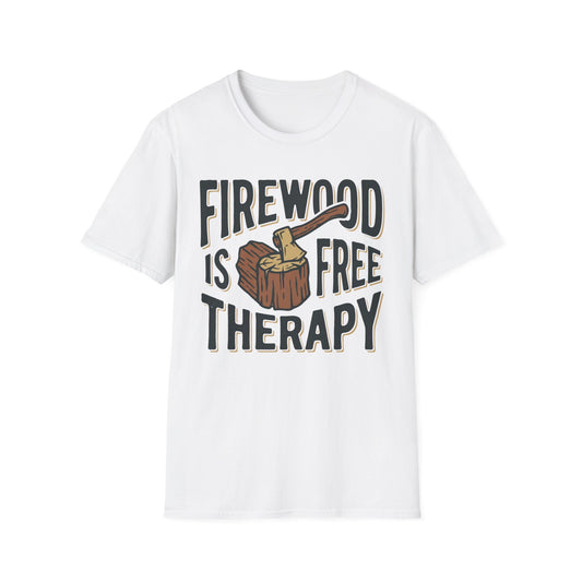 Firewood Is Free Therapy T-Shirt | Cabin Quote Tee