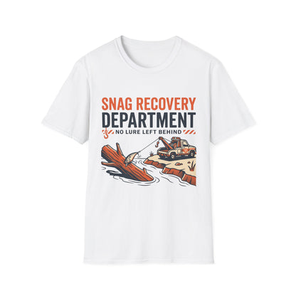 Snag Recovery Department T-Shirt | Fishing Quote Tee, Angler Humor