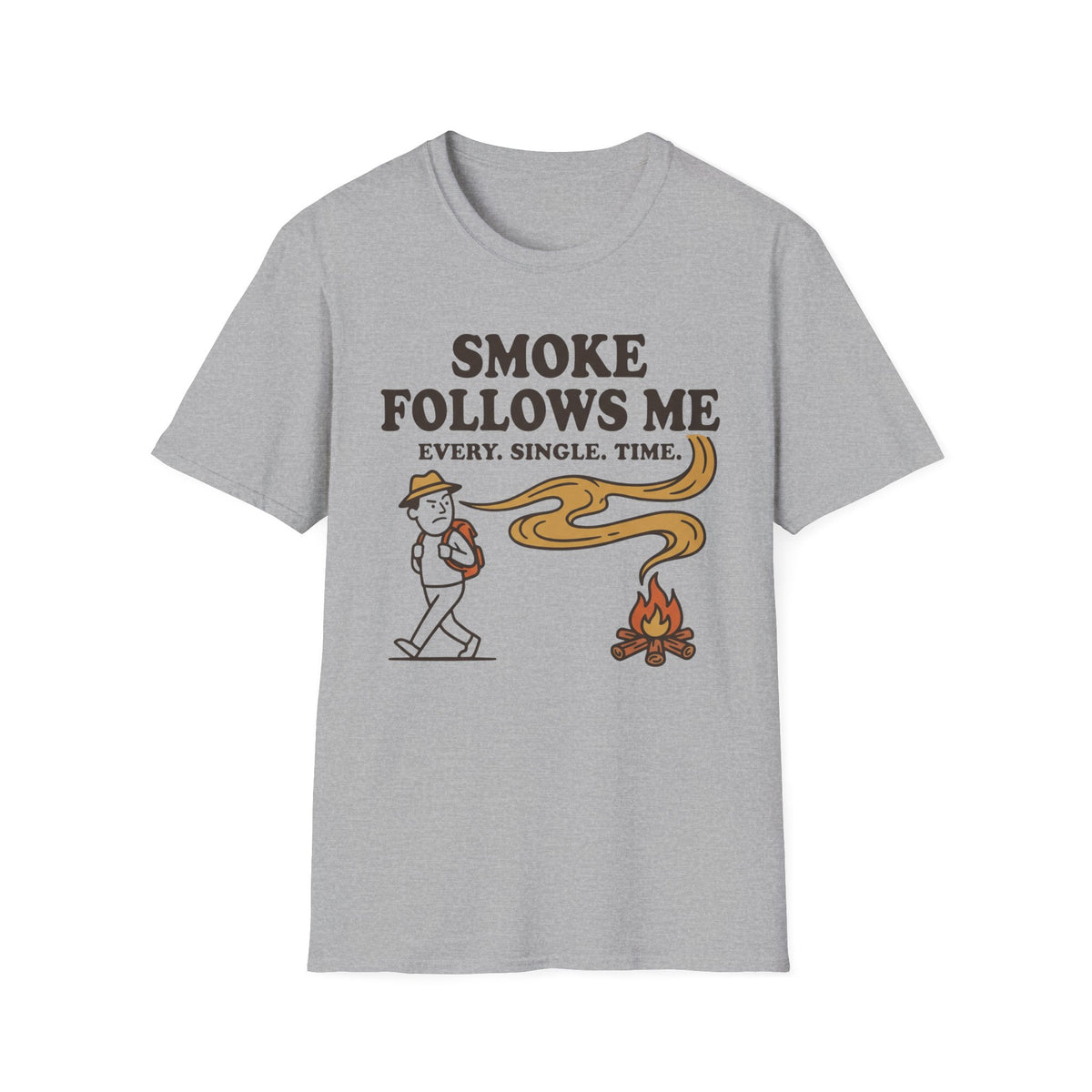Smoke Follows Me T-Shirt | Camping Quote Tee