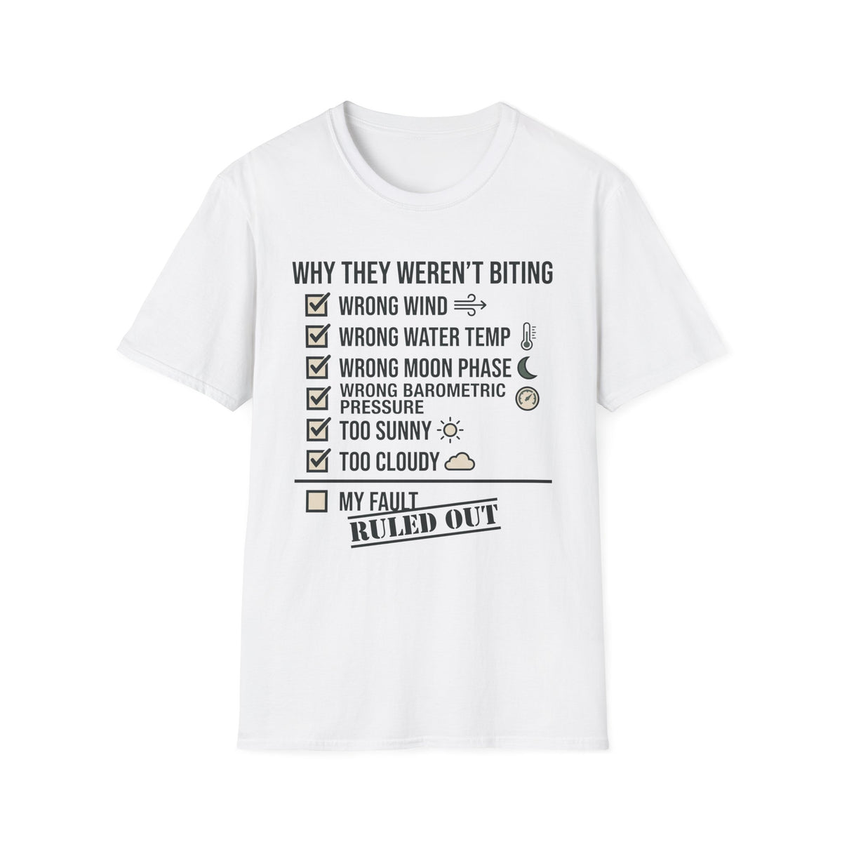 Not My Fault T-Shirt | Fishing Quote Tee, Angler Humor
