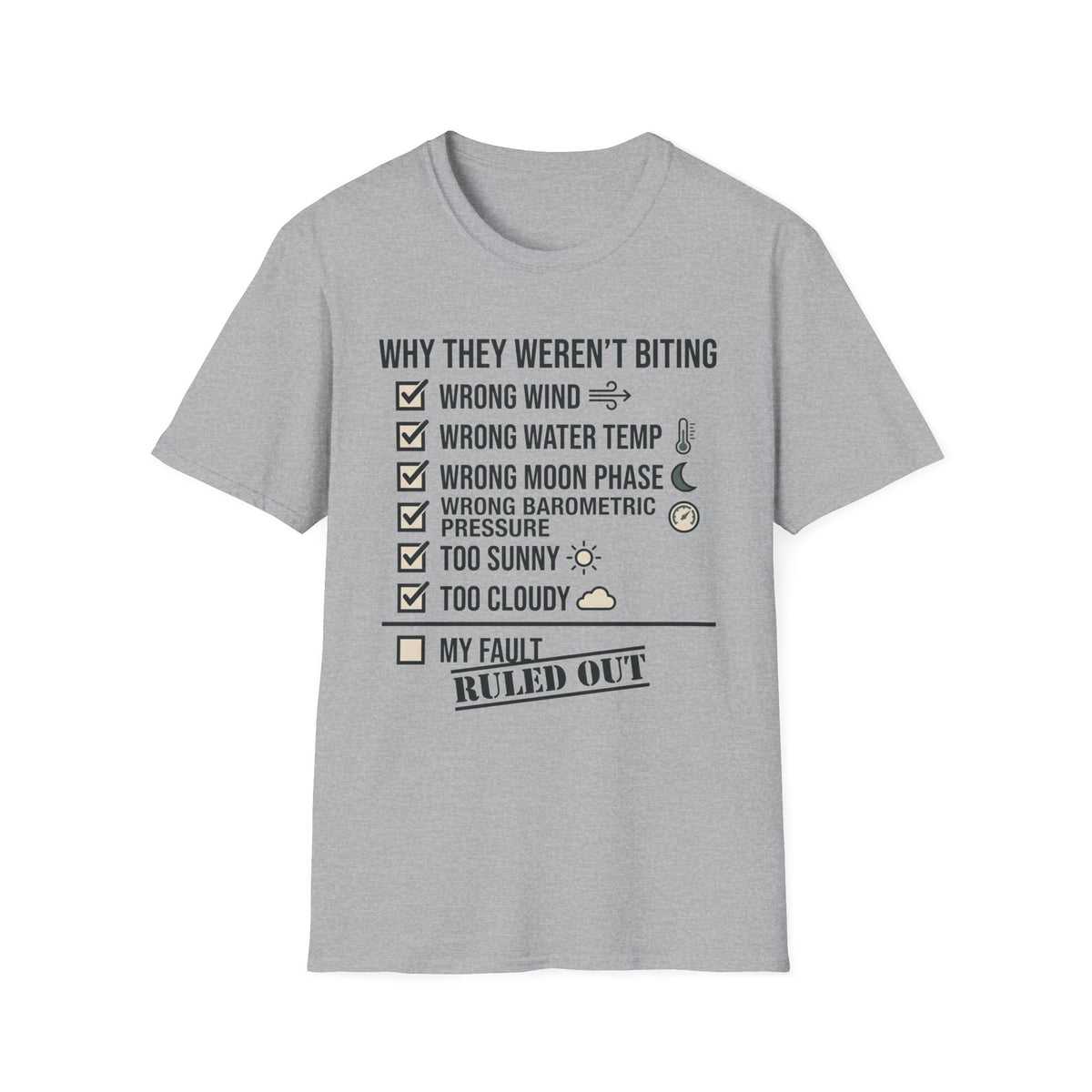 Not My Fault T-Shirt | Fishing Quote Tee, Angler Humor