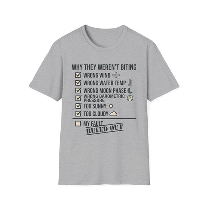 Not My Fault T-Shirt | Fishing Quote Tee, Angler Humor