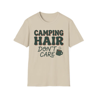 Camping Hair Dont Care T-Shirt | Camping Quote Tee