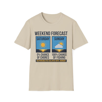 Weekend Forecast T-Shirt | Fishing Quote Tee, Angler Humor