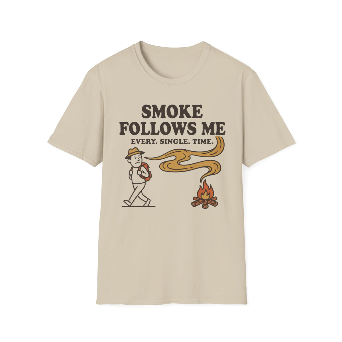 Smoke Follows Me T-Shirt | Camping Quote Tee